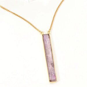 Sticks and Stones Long Necklace- Amethyst